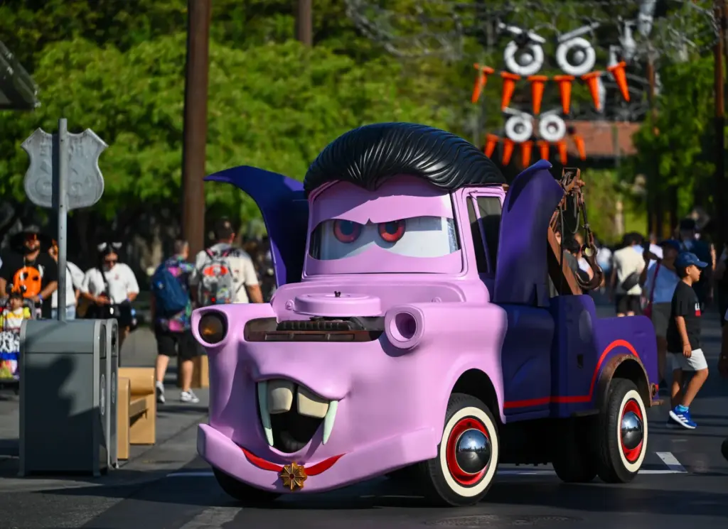 Mater, from Pixarâs Cars, is dressed for Halloween as he...
