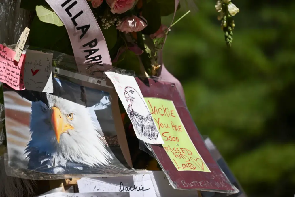 Touching notes are left at the memorial for Jackie, the...