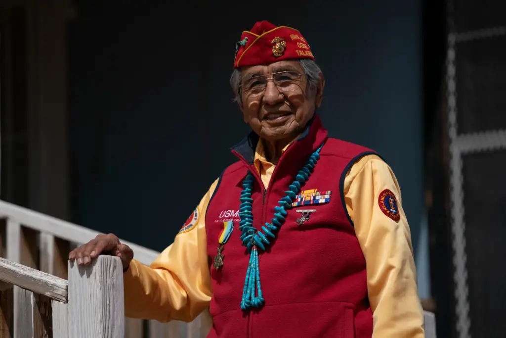 FILE – WWII veteran and Navajo Code Talker Peter MacDonald...