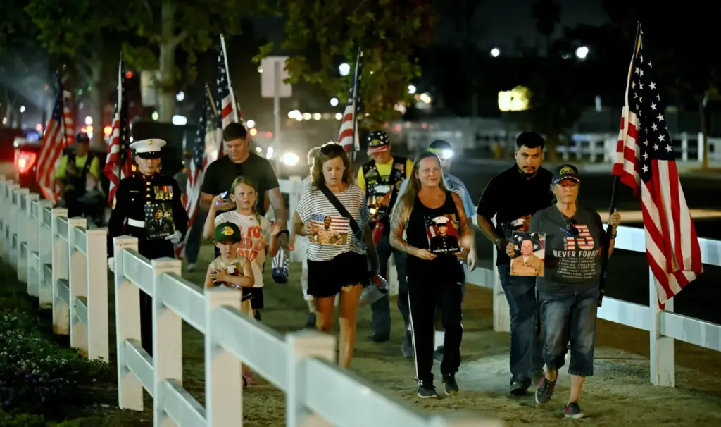 Kriss Ross leads the Southern California Patriot Guard Riders and...