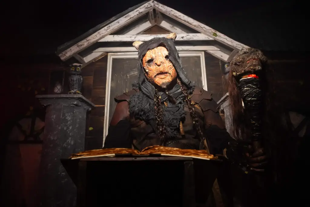 Inside the, âBiteâ haunted maze at the Midsummer Scream halloween...