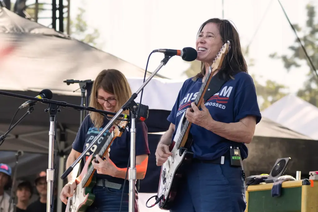The Breeders perform on the Marigold Stage during the Daisy...