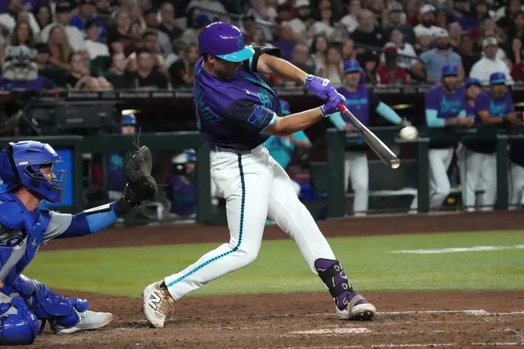 The Arizona Diamondbacks’ Ryan Waldschmidt hits a two-run, walk-off home...