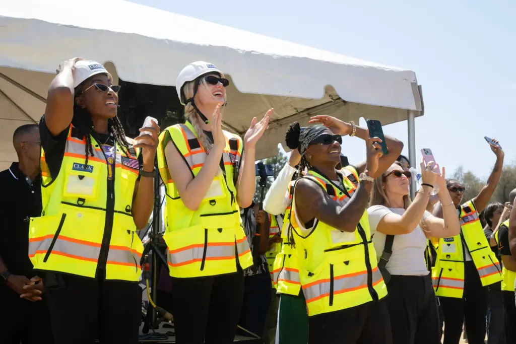 From left, Nneka Ogwumike, Cameron Brink and Erica Wheeler of...