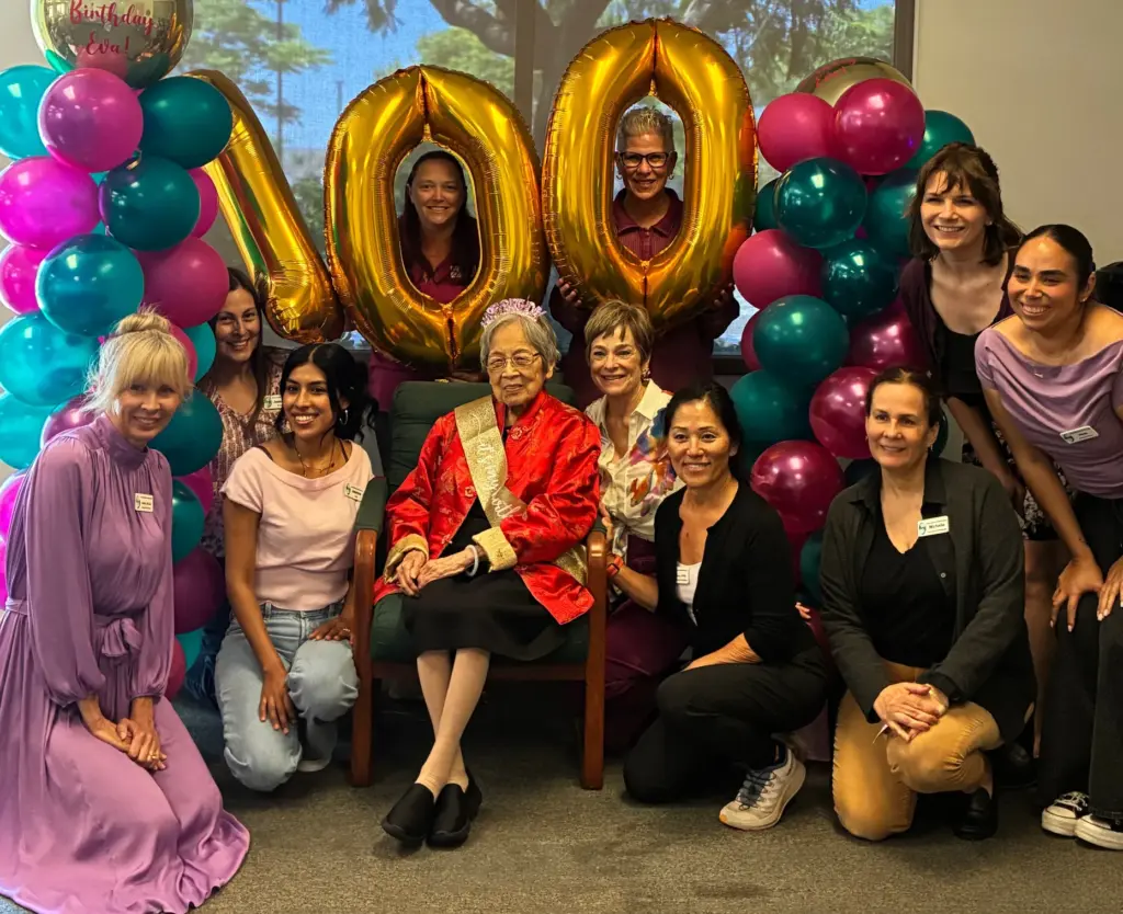 Eva Wong Young celebrates her 100th birthday at Irvine Adult...