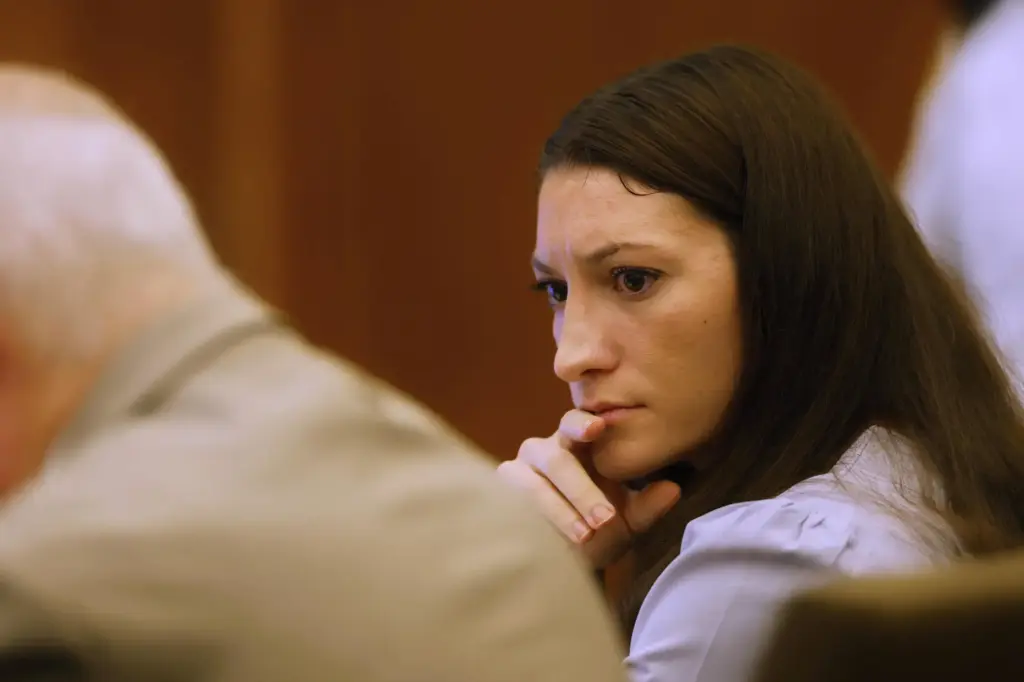 Defendant Lindsay Clancy listens during her murder trial at Plymouth...