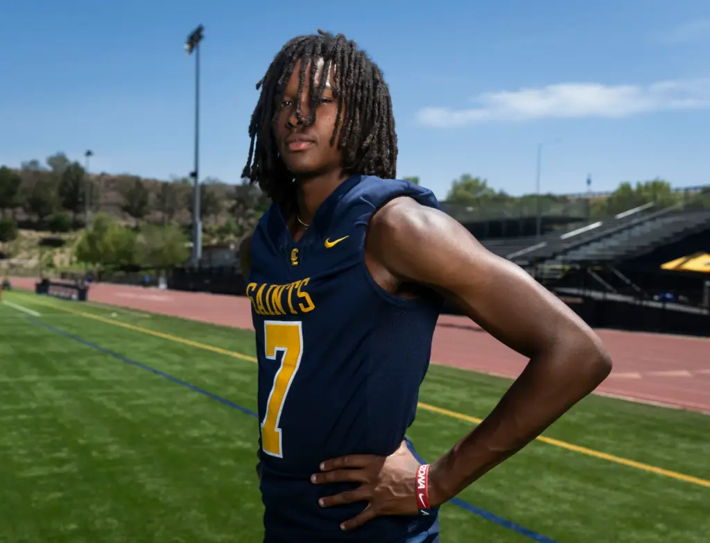Crean Luthern High School football player Evan Mack at the...