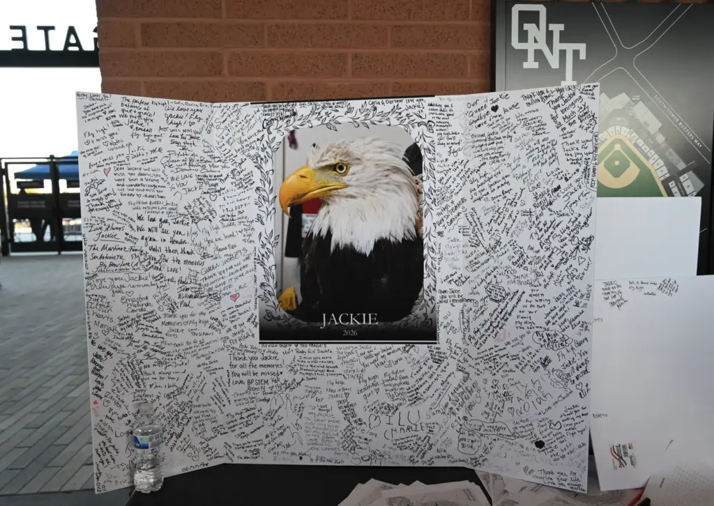 A commemorative board dedicated for Jackie during the Ontario Tower...