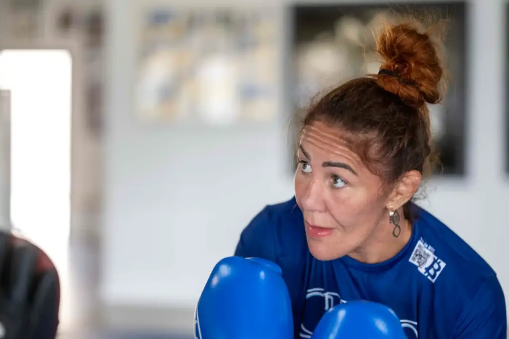PFL featherweight champion Cris Cyborg works with Thai Boxing coach...