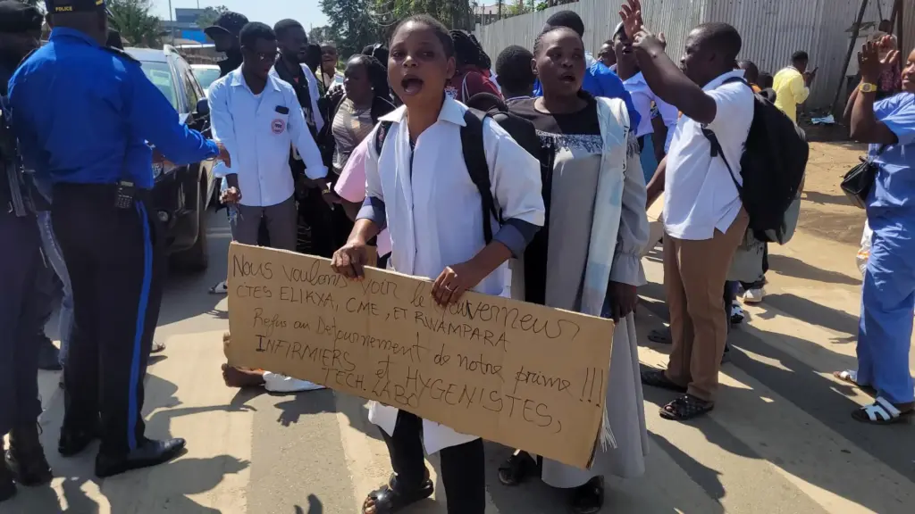 Health workers at the epicenter of the Ebola outbreak protest over unpaid wages.