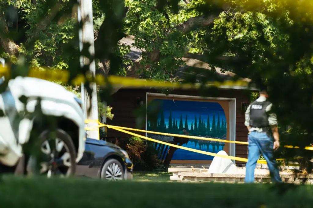 Law enforcement respond to a call at a home daycare,...