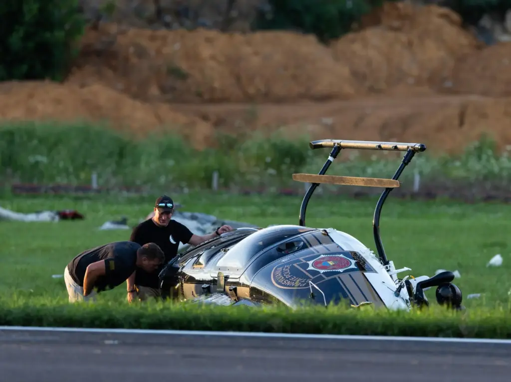 Authorities investigate a crash between a Pennsylvania State Police helicopter and a small plane.