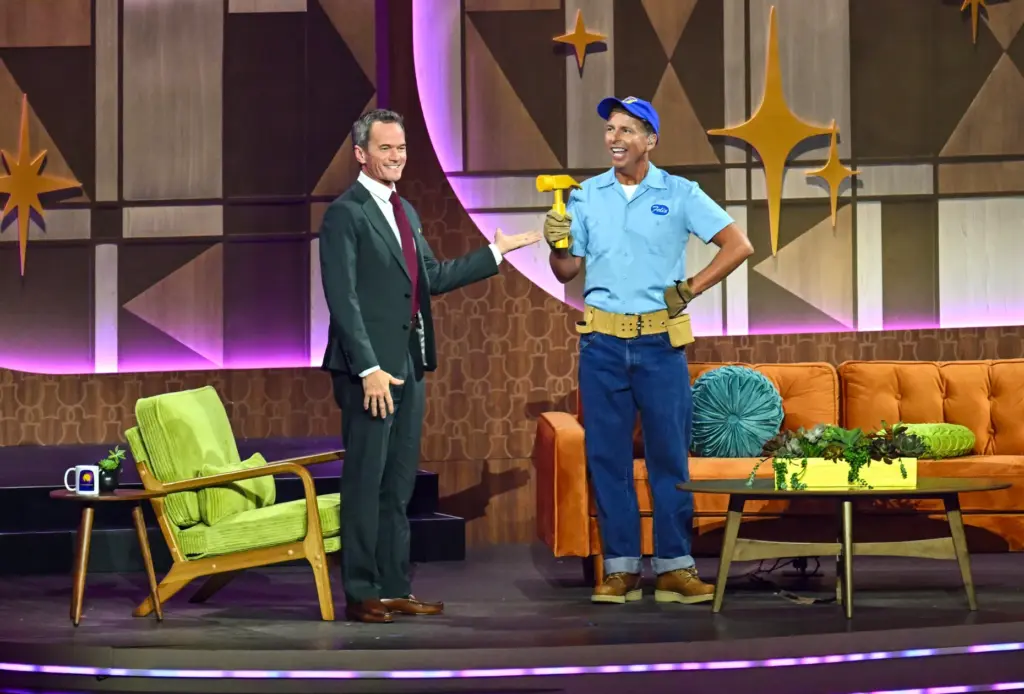 Neal Patrick Harris interviews Jack McBrayer dressed as Fix-it Felix...