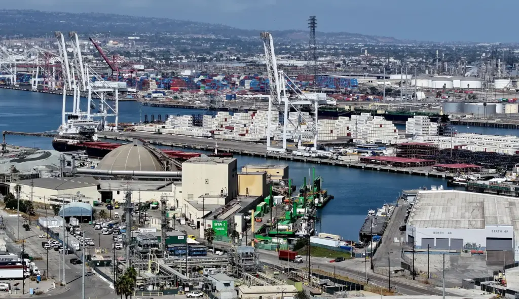 A barge sits at Bluecore Energy (bottom right), headquartered at...