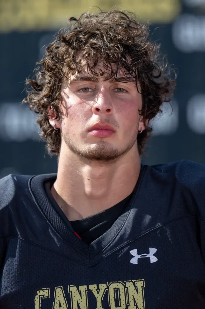 Zackery Lachman, Canyon High School tight end and defensive tackle,...