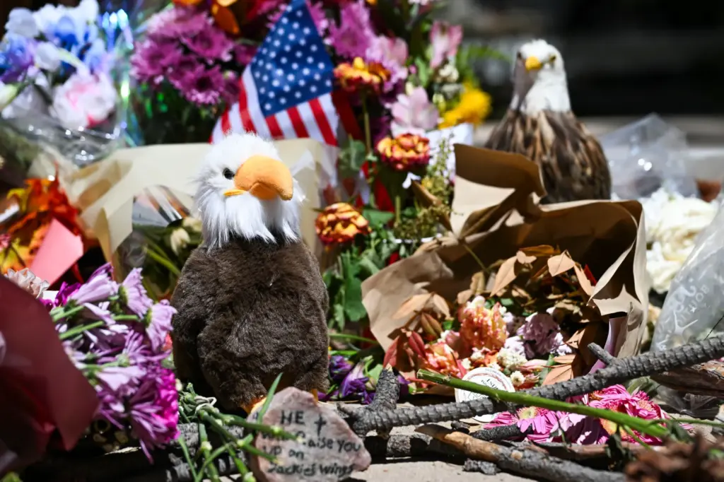 Vistors leave items at the memorial for Jackie, the Big...