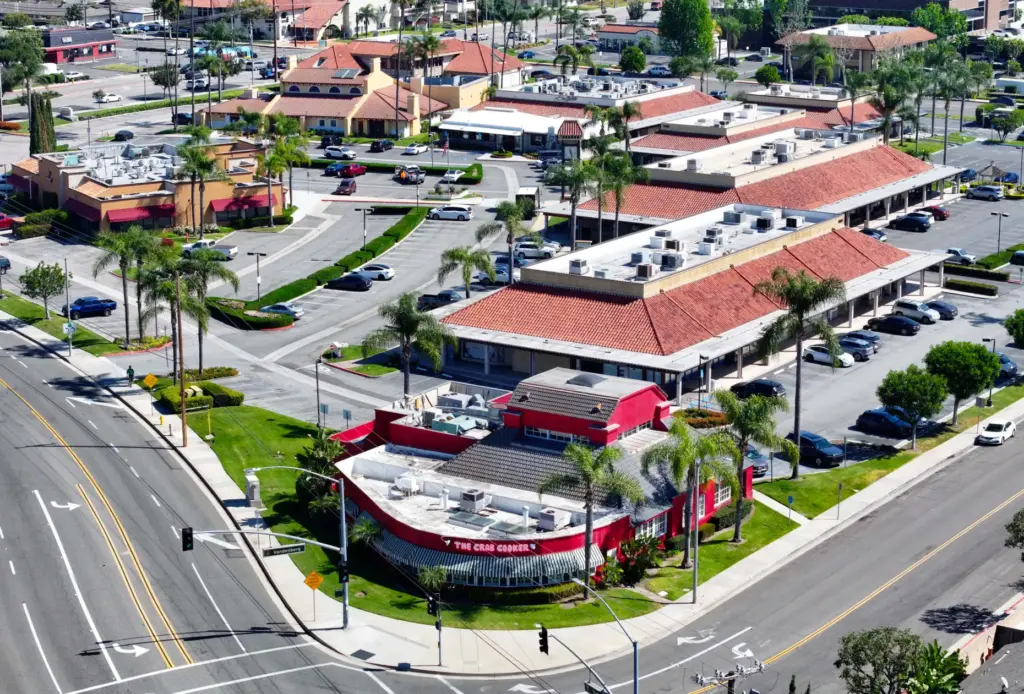 Enderle Center seen from the corner of Yorba Street and...
