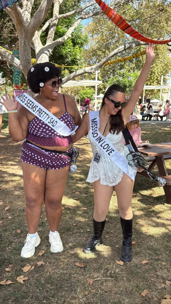 Paris Owens and Kyla Nguyen wear custom sashes inspired by...