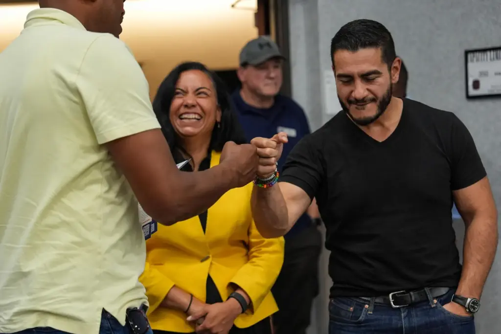 Abdul El-Sayed, right, a progressive candidate in the Democratic primary...