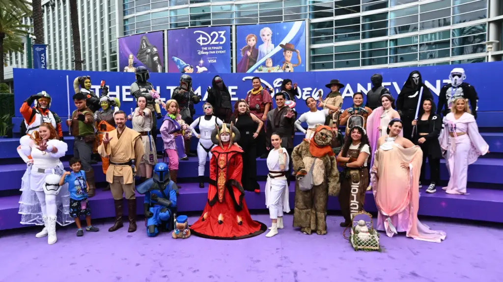 Star Wars cosplayers at meetup during the D23 Disney fan...