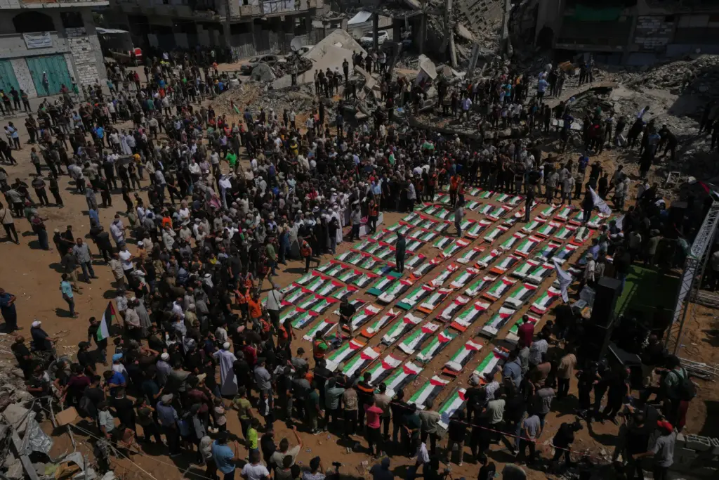 Bodies of members of the Hassayna and Abu Sharia families,...