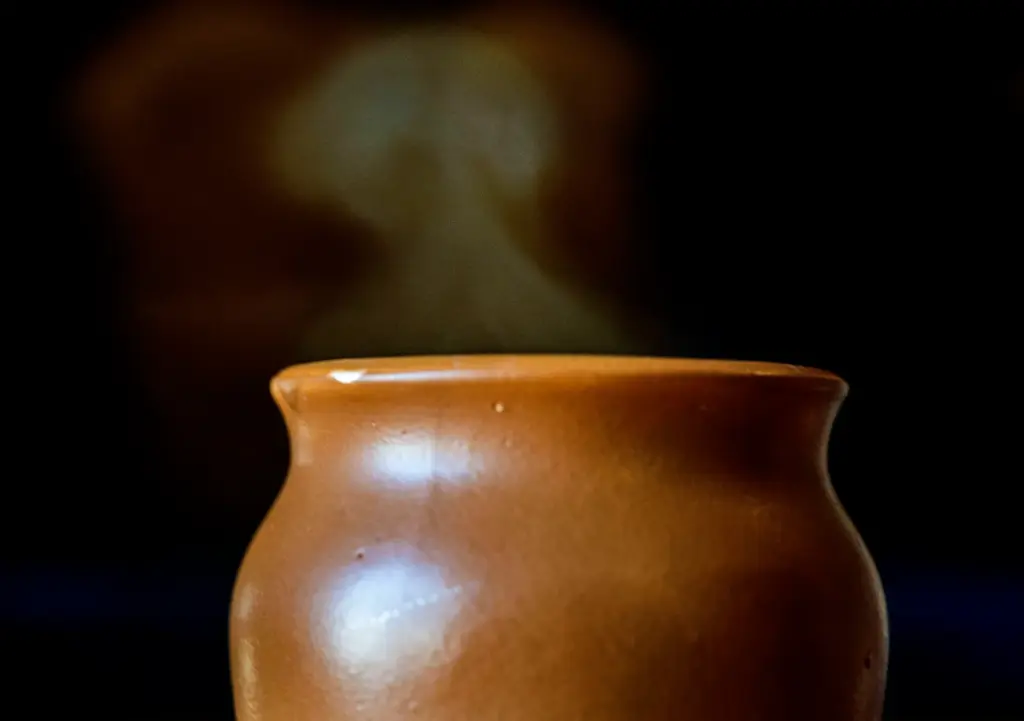Steam rises off a fresh cup of Masala chai at...