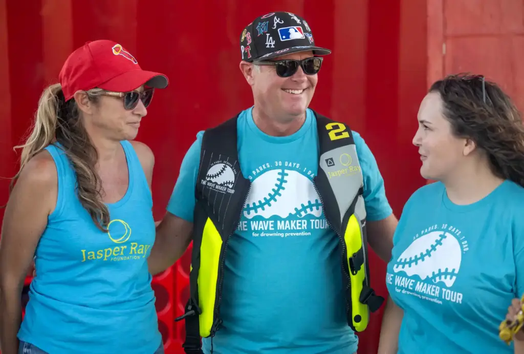 Julie Lopiccolo, left, and Jonathan St. Clair of Orange, who...