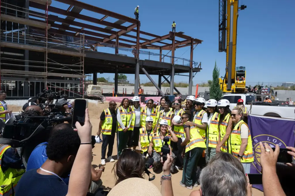 The Sparks host a topping-out ceremony for their new training...