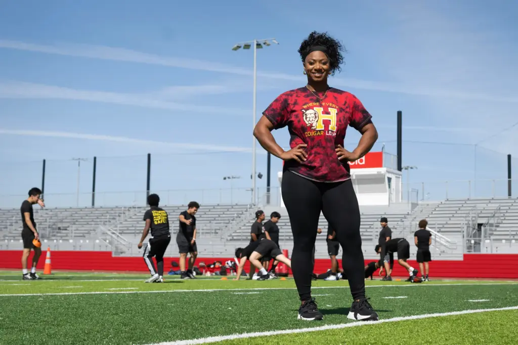 Head Coach Jazmin Gamble poses for a photograph at Hawthorne...