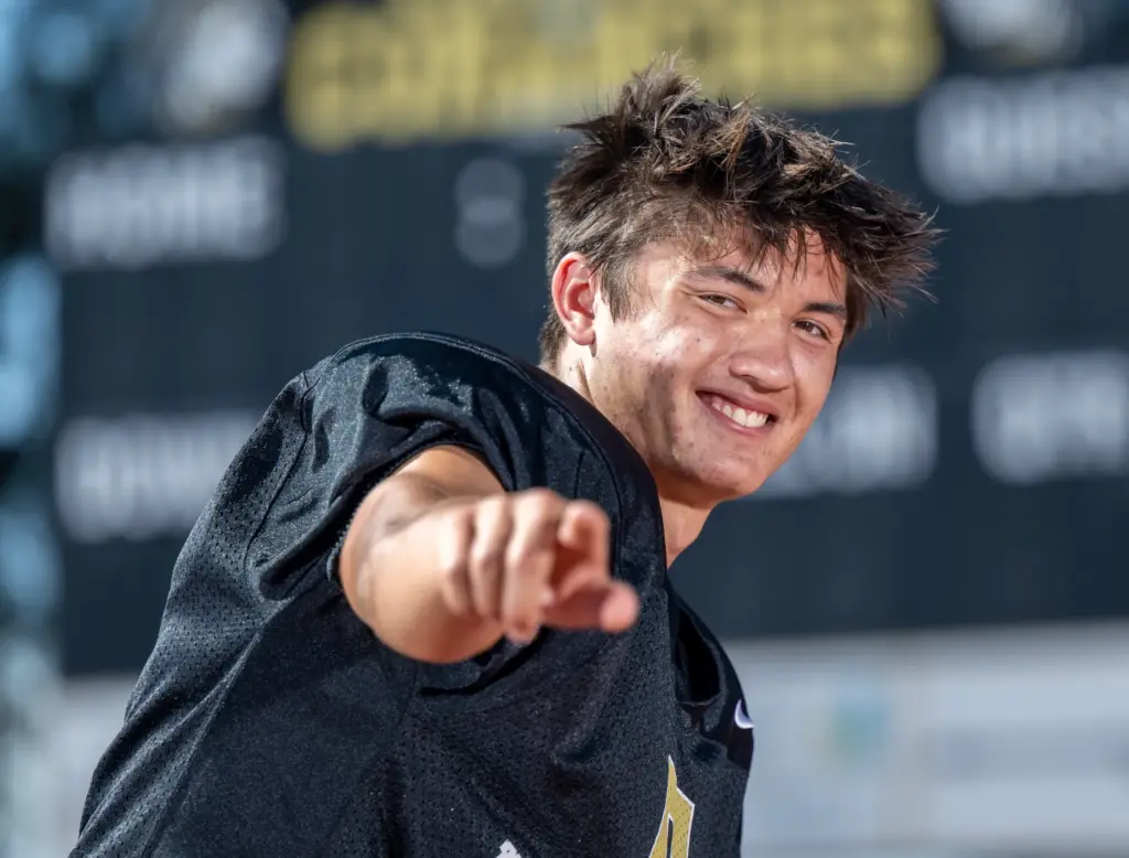 Noah McClary, Canyon High School wide receiver and defensive back,...