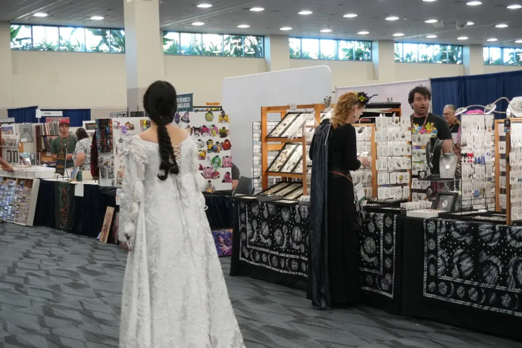 The Worldcon expo featured a variety of bookish trinket shops,...