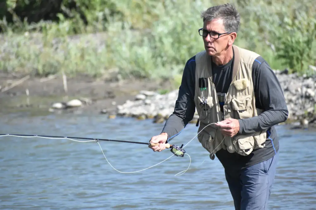 Mike Wever is seen fishing on the Yellowstone River, Friday,...