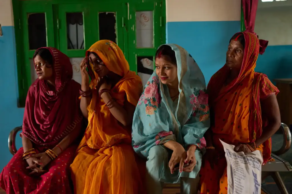 Pregnant women wait for an ultrasound inside a clinic in Gaur, Nepal.