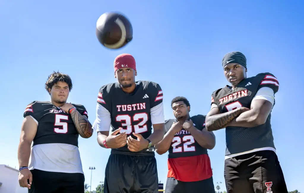 Tustin High School football players on Monday, August 3, 2026....