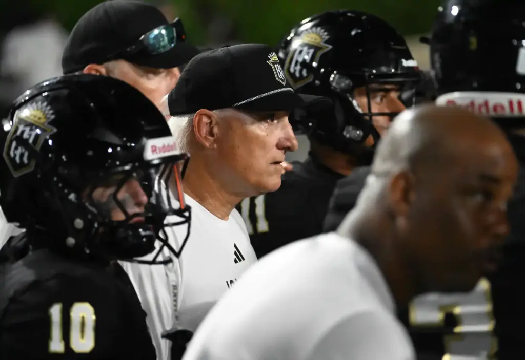 Servite’s new head coach Rick Garretson at a football game...