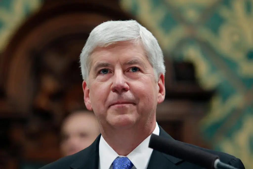 FILE – Michigan Gov. Rick Snyder delivers his State of...