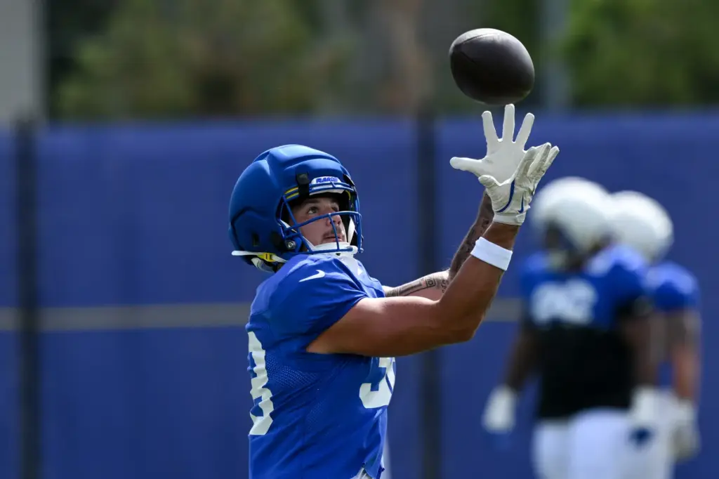 Dan Vallari (38) during Rams joint practice with the Dallas...