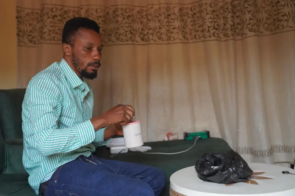 Wiza Bondele at his home in Ituri province, eastern Congo.