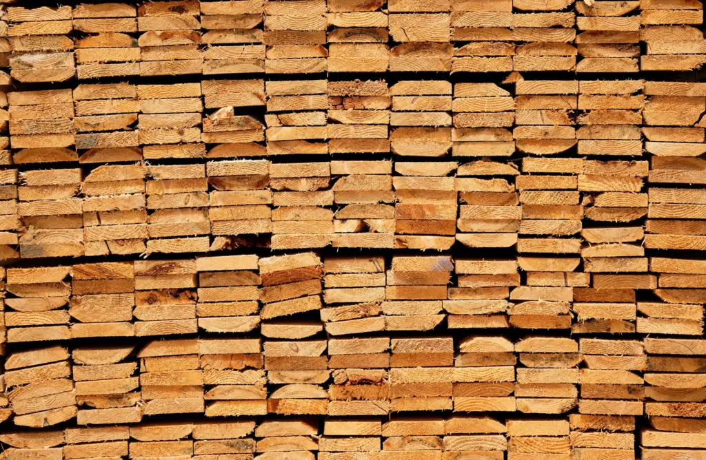 Lumber products are seen at Ideal Roofing in Ottawa.