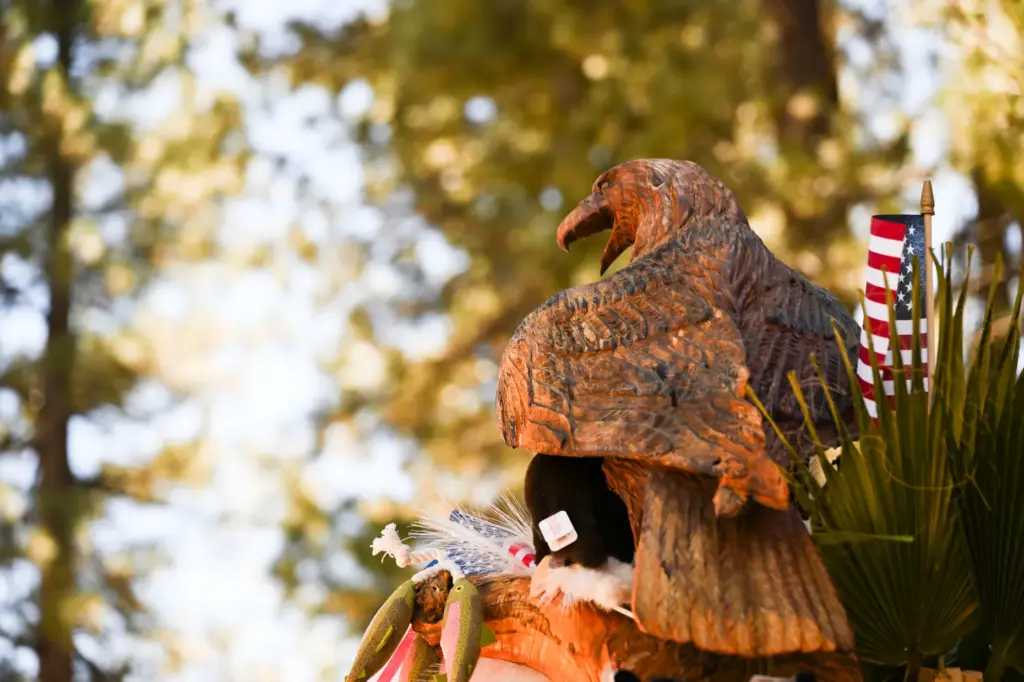The memorial for Jackie, the Big Bear bald eagle who...