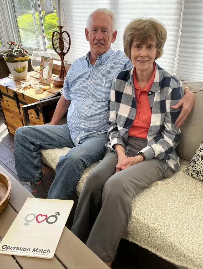 Laguna Woods residents Bob and Lori Weatherford sit in their...
