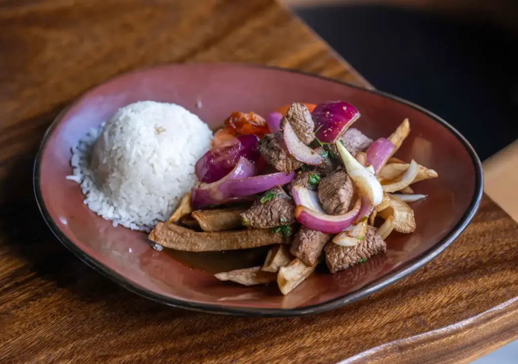 Rocoto Pesca Barâs lomo saltado is a French-Peruvian stir fry...