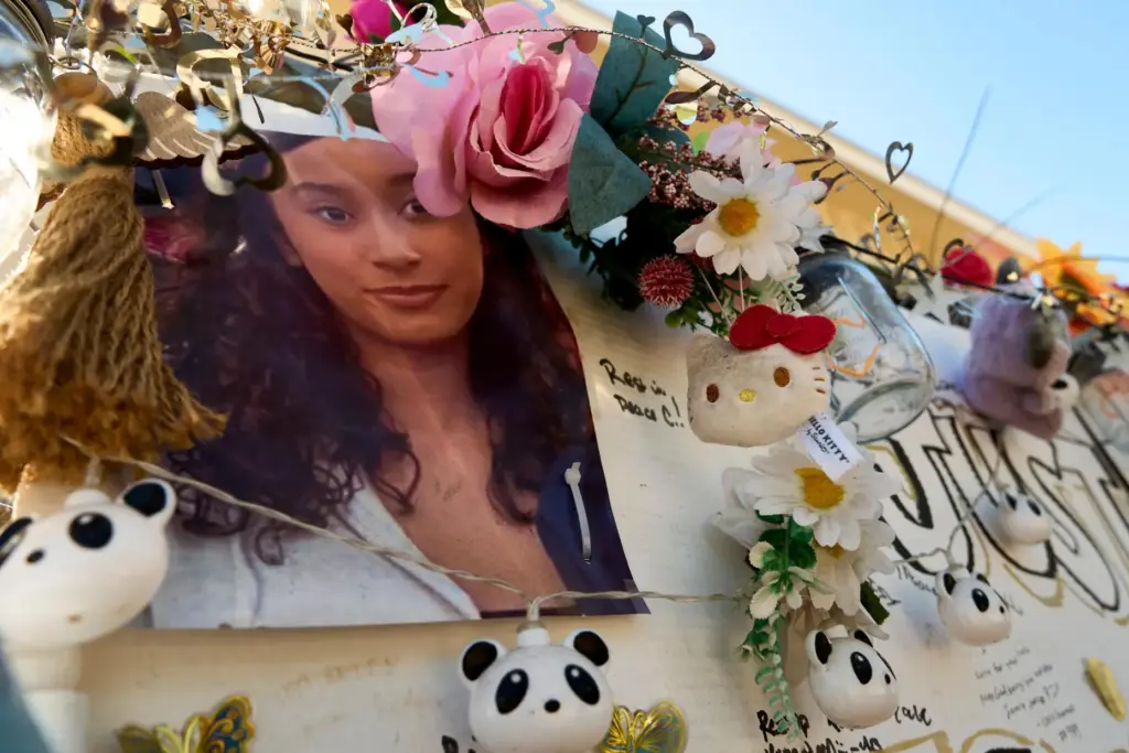 FILE – A makeshift memorial for Celeste Rivas Hernandez, whose...