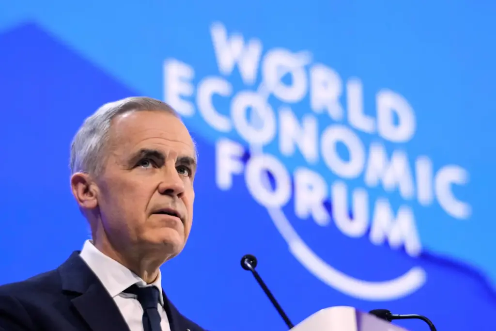 FILE – Canada’s Prime Minister Mark Carney speaks during the...
