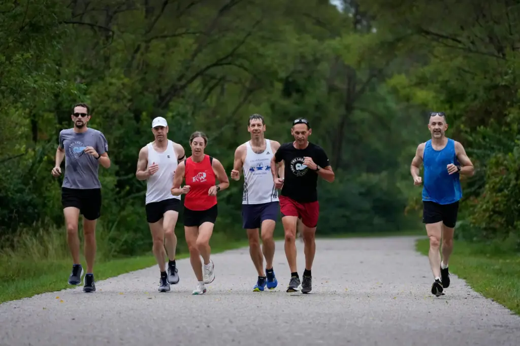 Paul Grinvalds trains with the Raccoon River Running Club.