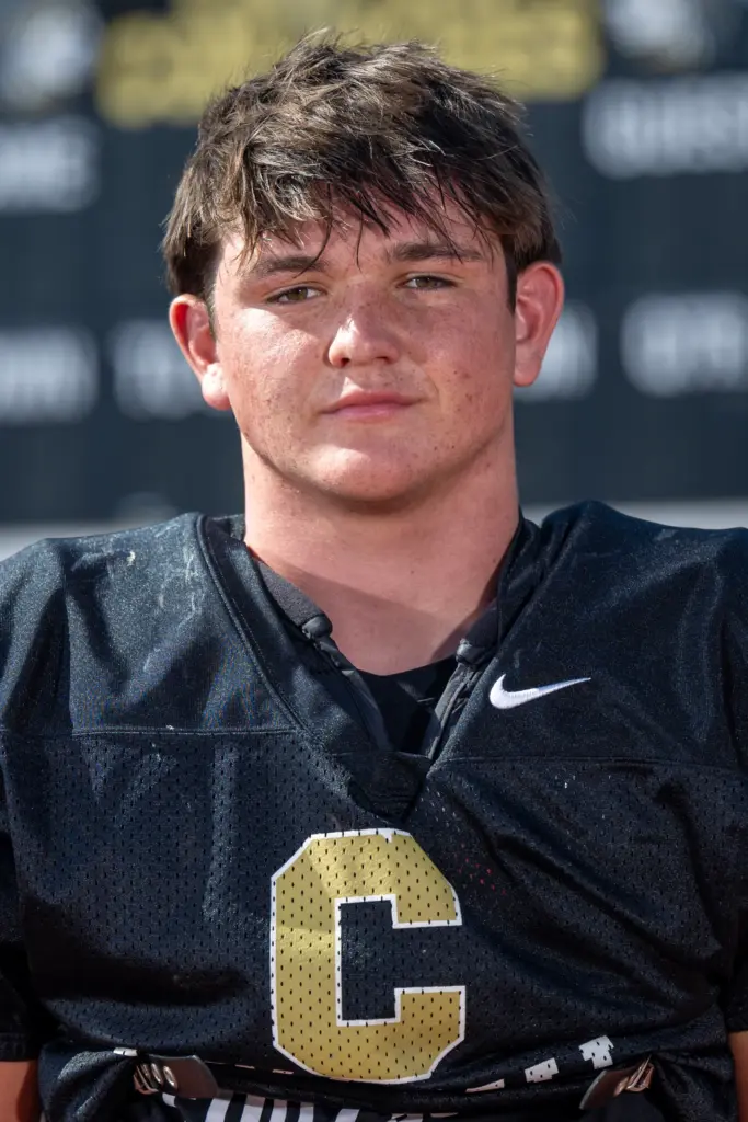 James Munro, Canyon High School running back and linebacker, in...