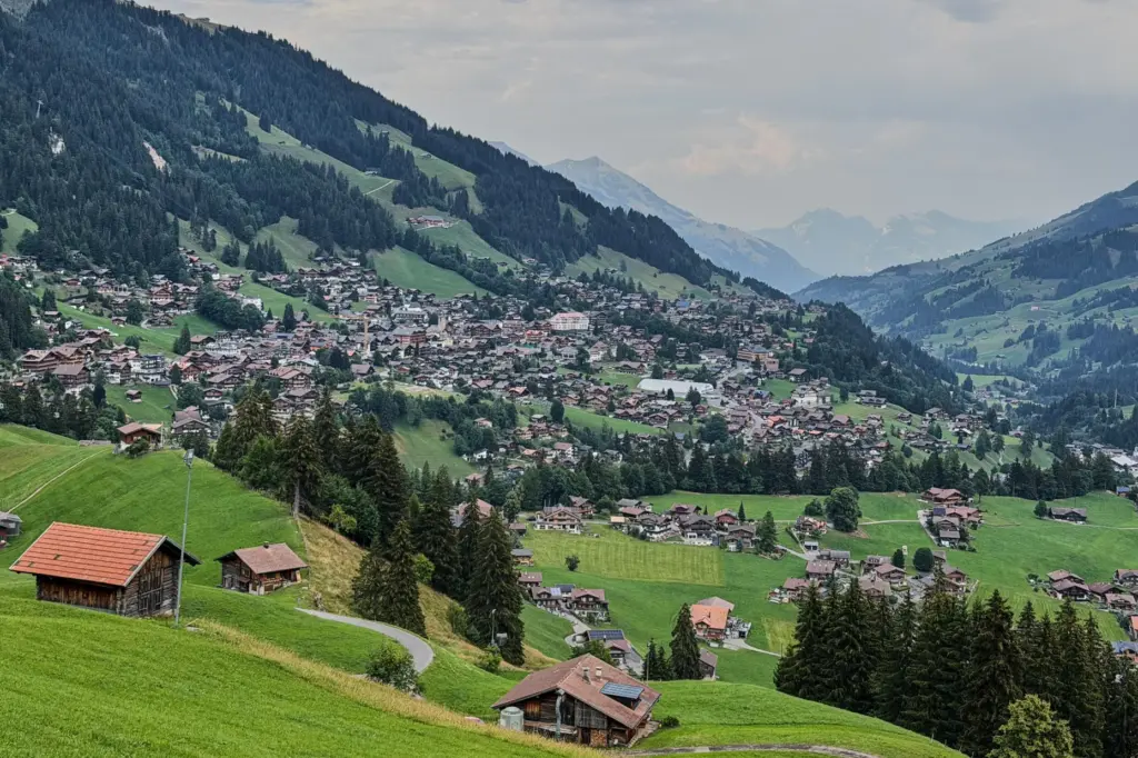 A general view of the Adelboden village at the Adelboden...