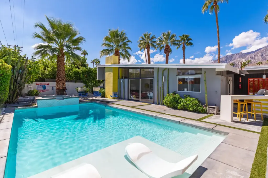A poolside view of the house. (Photo by Brian Rawlings...