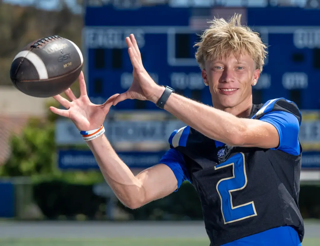 Ryan Clark (#2), wide receiver at Santa Margarita Catholic High...