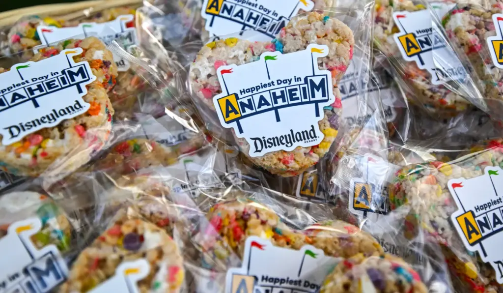 Mickey Crispy Treats during Disneyâs âHappiest Day in Anaheimâ at...